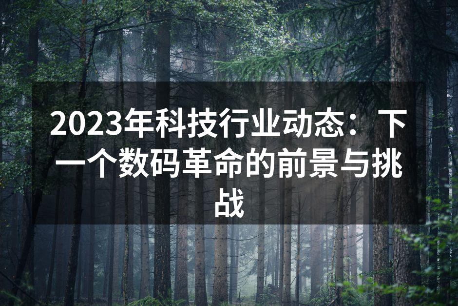 2023年科技行业动态：下一个数码革命的前景与挑战